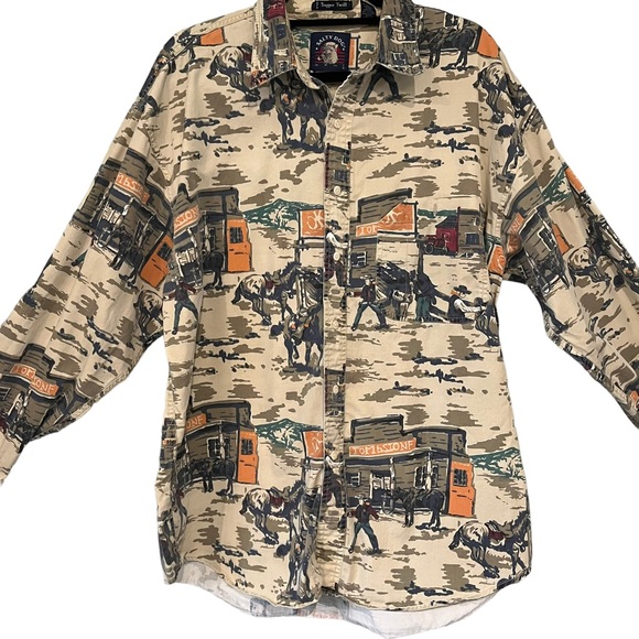 Vintage Gant Trapper Twill Salty Dog L/S Shirt Tombstone Western, Sz L - Picture 5 of 14